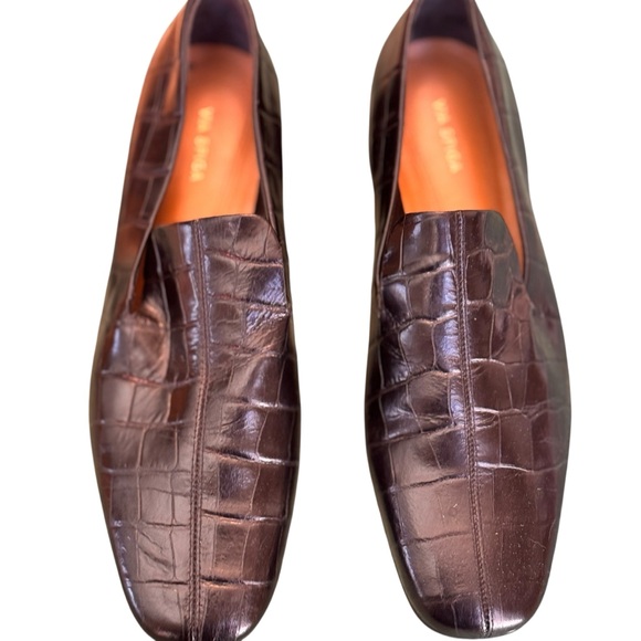 Via Spiga Black Croc Embossed Leather Loafers – Women US 6.5 / EU 36.5 / UK 3.5 - Picture 6 of 11